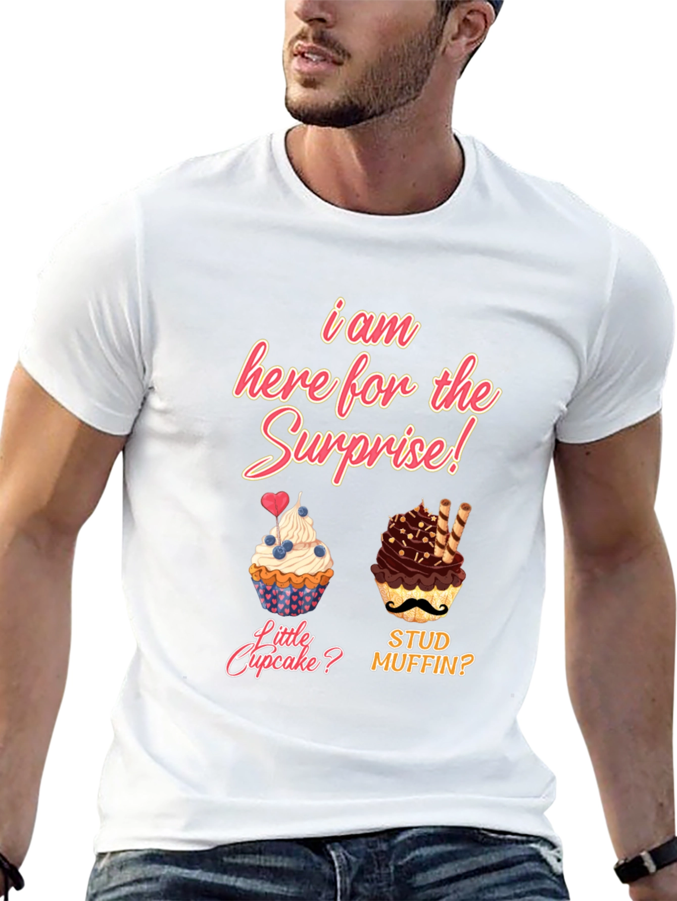 Surprise Cupcake & Stud Muffin Graphic Tee