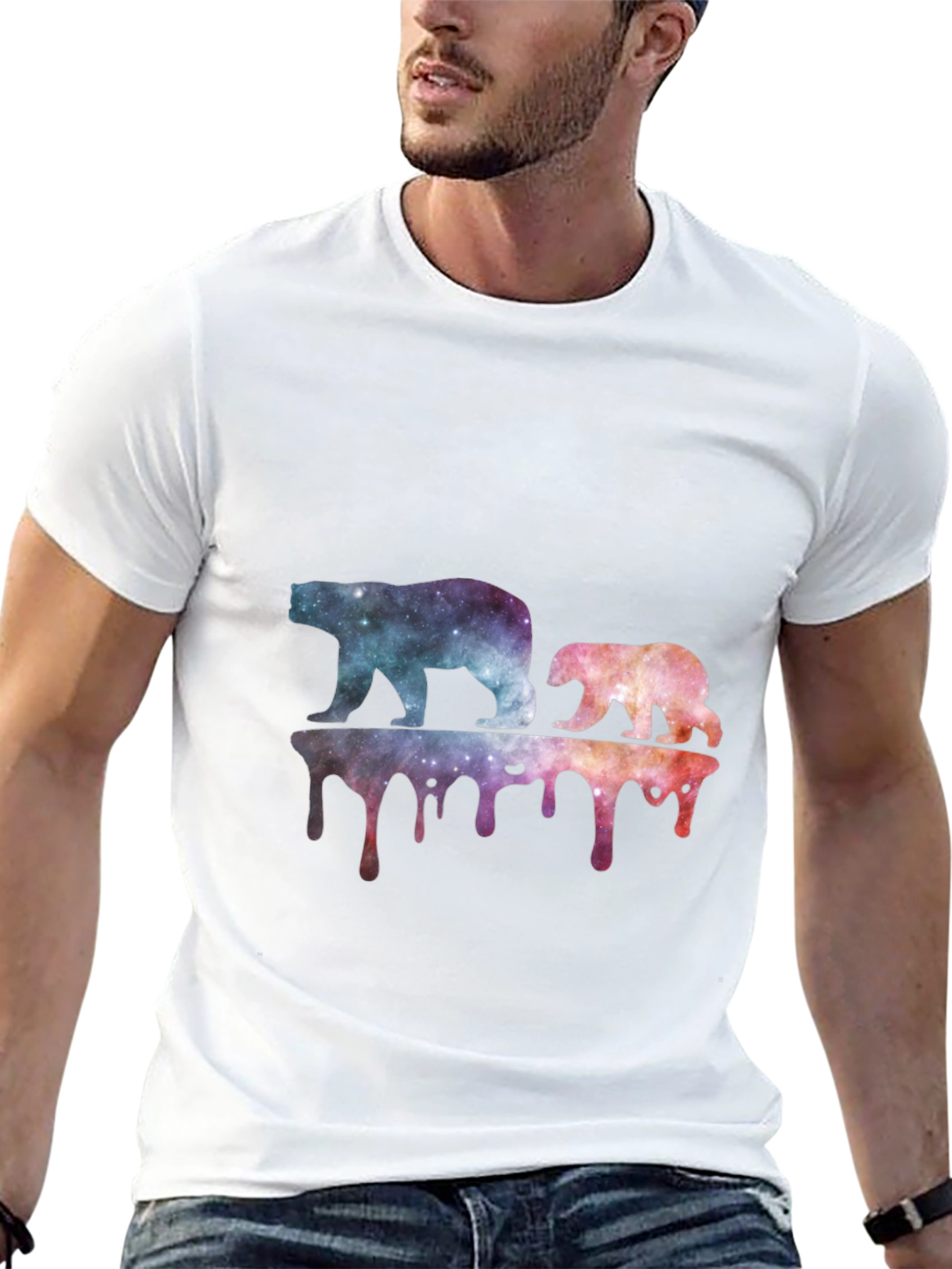 Galaxy Bears Graphic Tee - Black