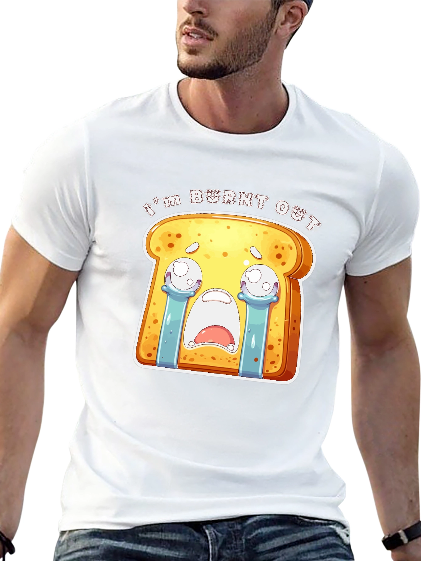 Im Burnt Out Funny Toast Cartoon T-Shirt
