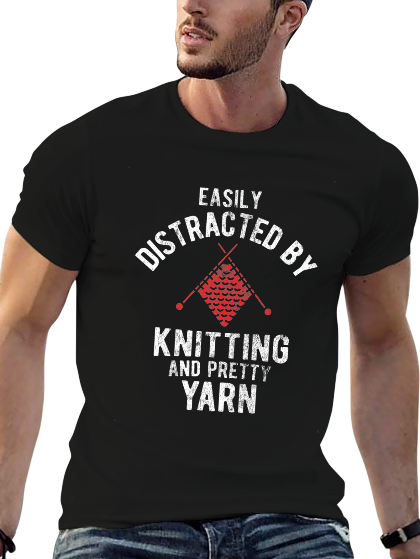 Easily Distracted by Knitting Graphic Tee