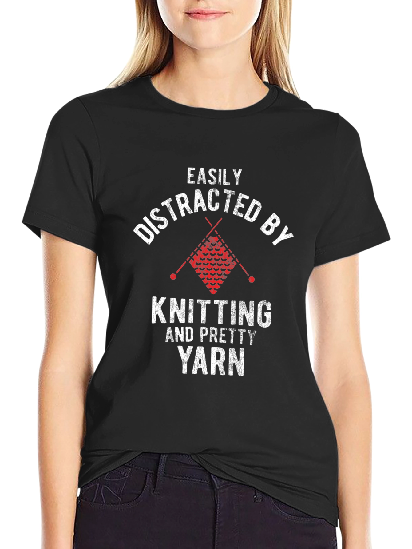 Easily Distracted by Knitting Graphic Tee