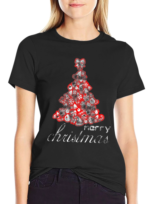 Festive Merry Christmas Tree Graphic Tee