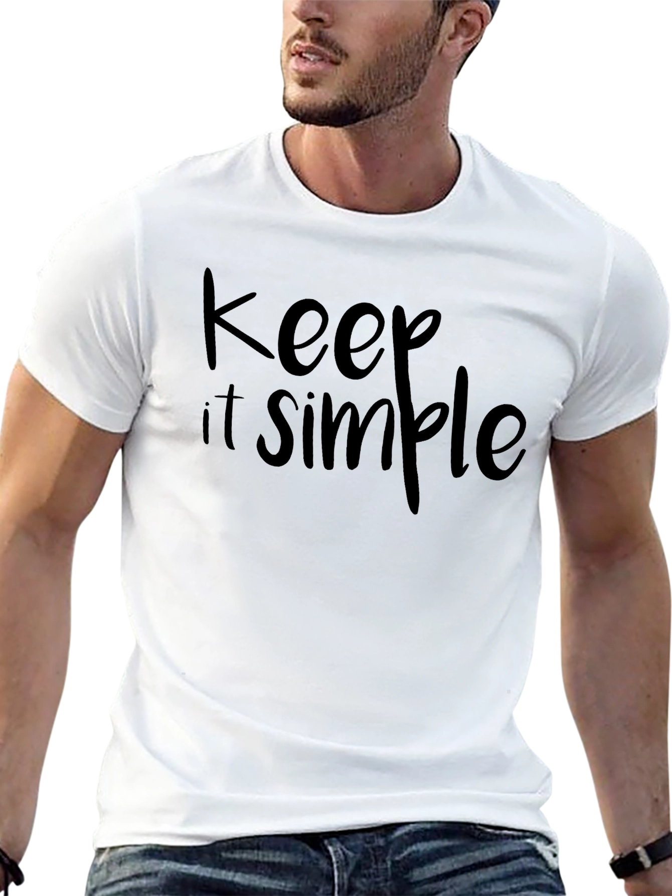 Keep It Simple Black Graphic T-Shirt