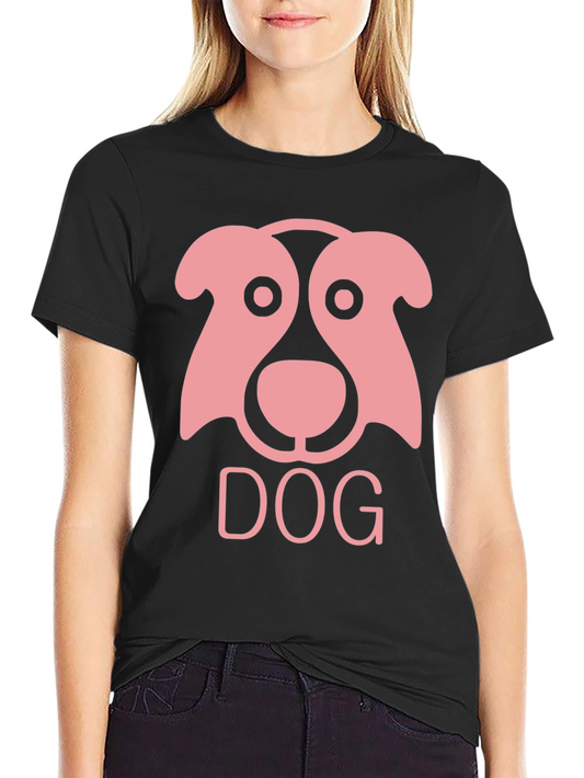 Dog Graphic Tee - Black Cotton T-Shirt