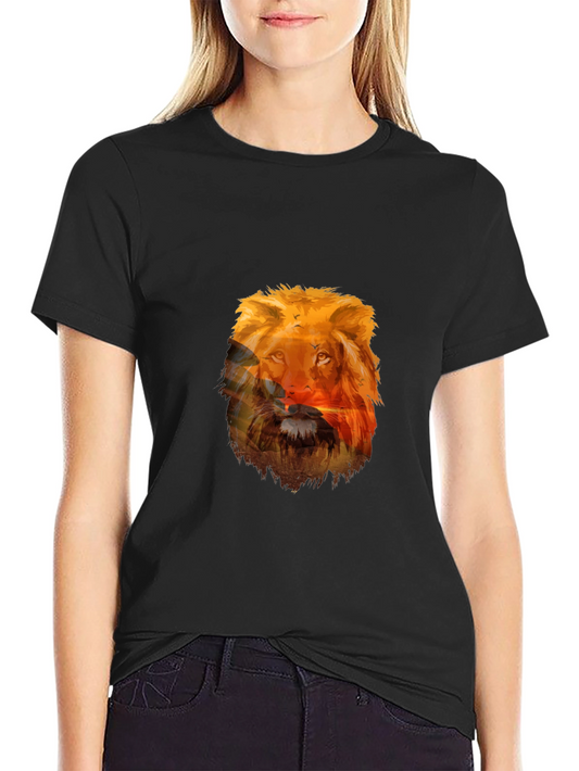 Lion Graphic Black T-Shirt