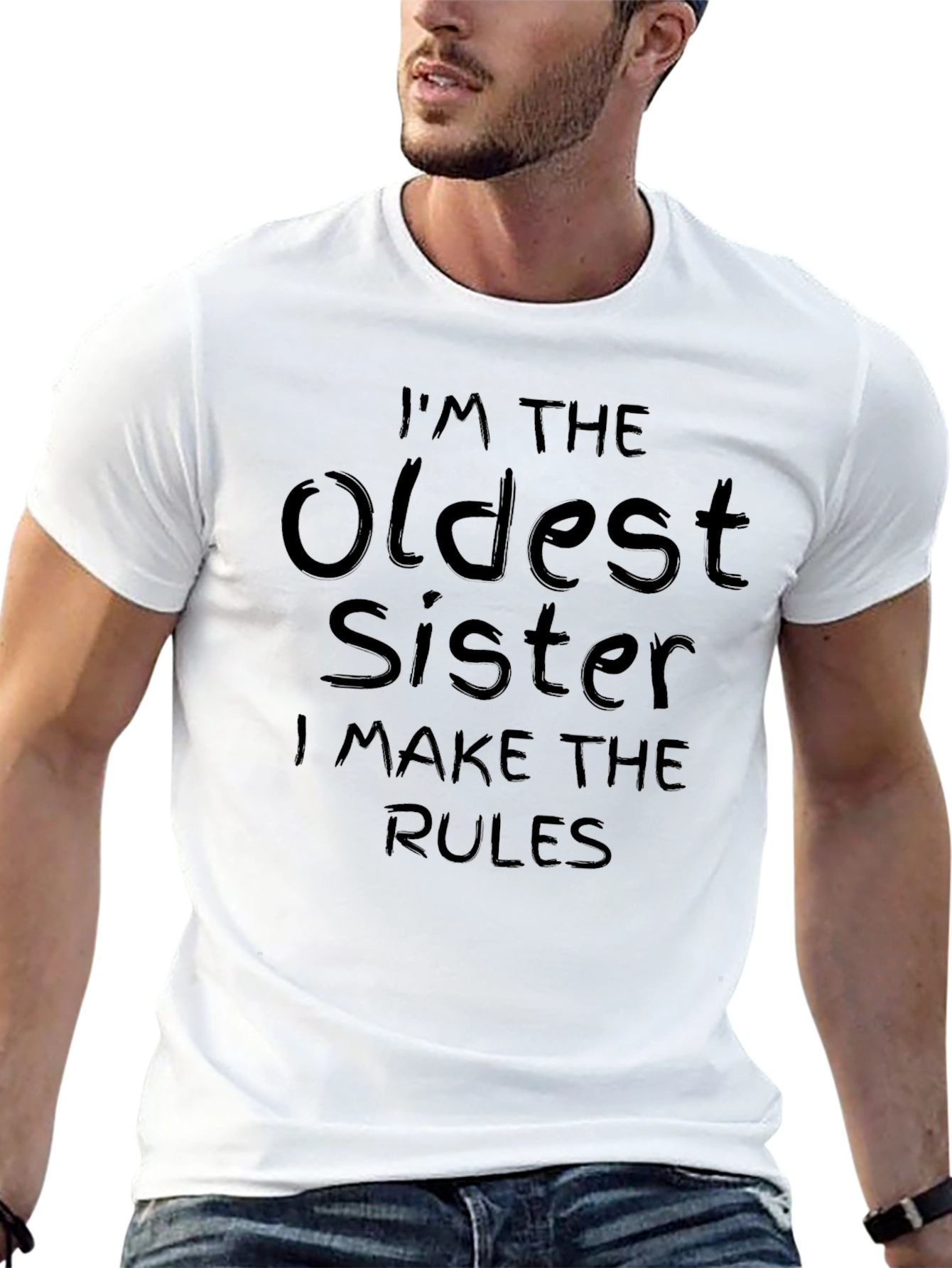 Oldest Sister Rules Black T-Shirt