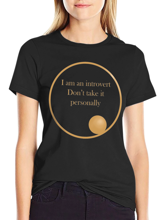 Introvert Statement T-Shirt - Black Crew Neck Tee