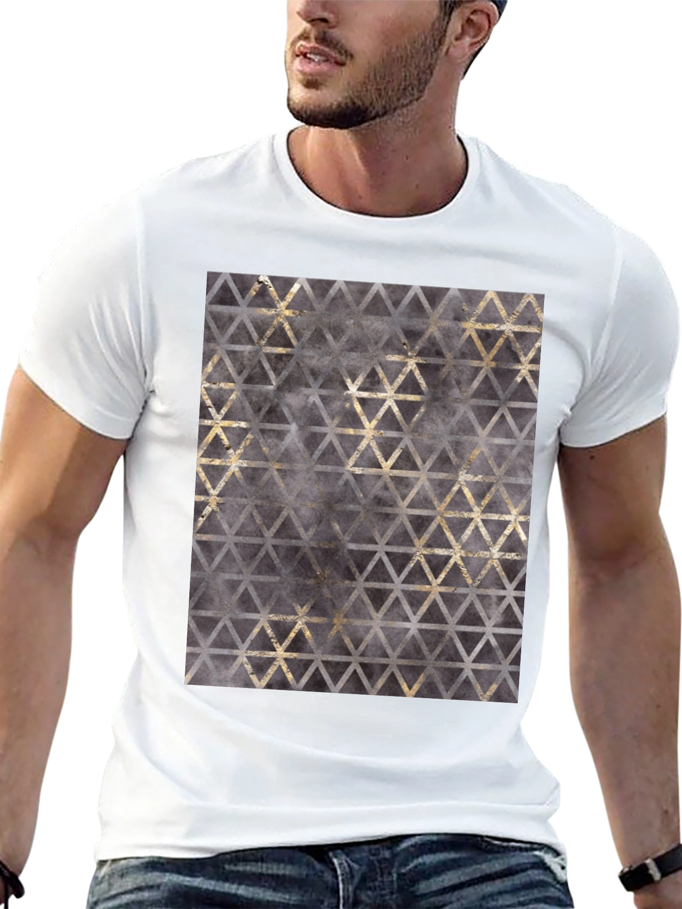 Geometric Triangle Print T-Shirt