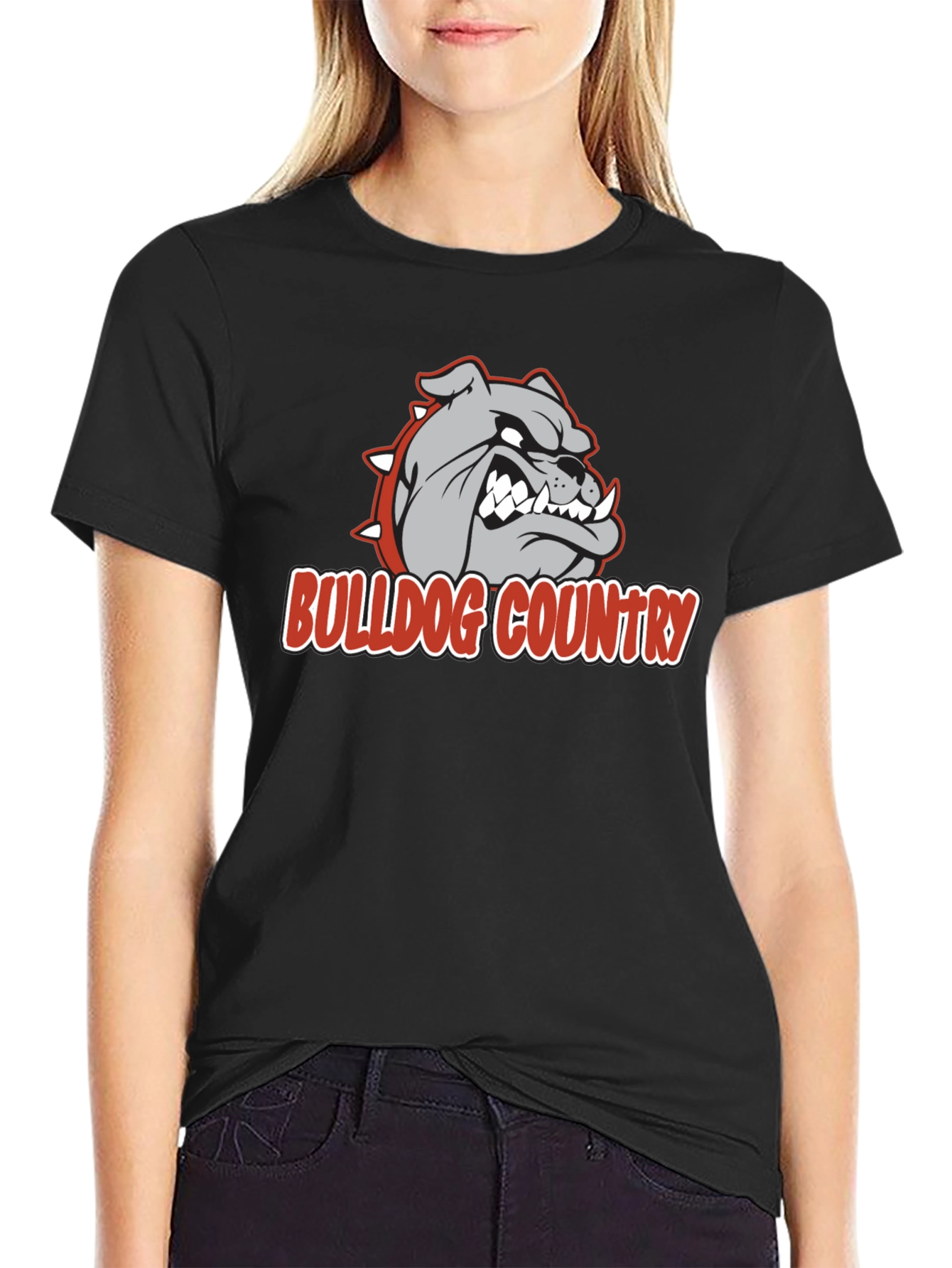 Bulldog Country Graphic T-Shirt - Black Cotton Tee