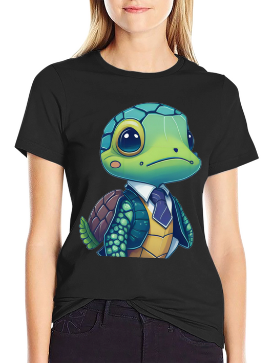 Turtle in Suit Graphic Tee - Premium Cotton Blend