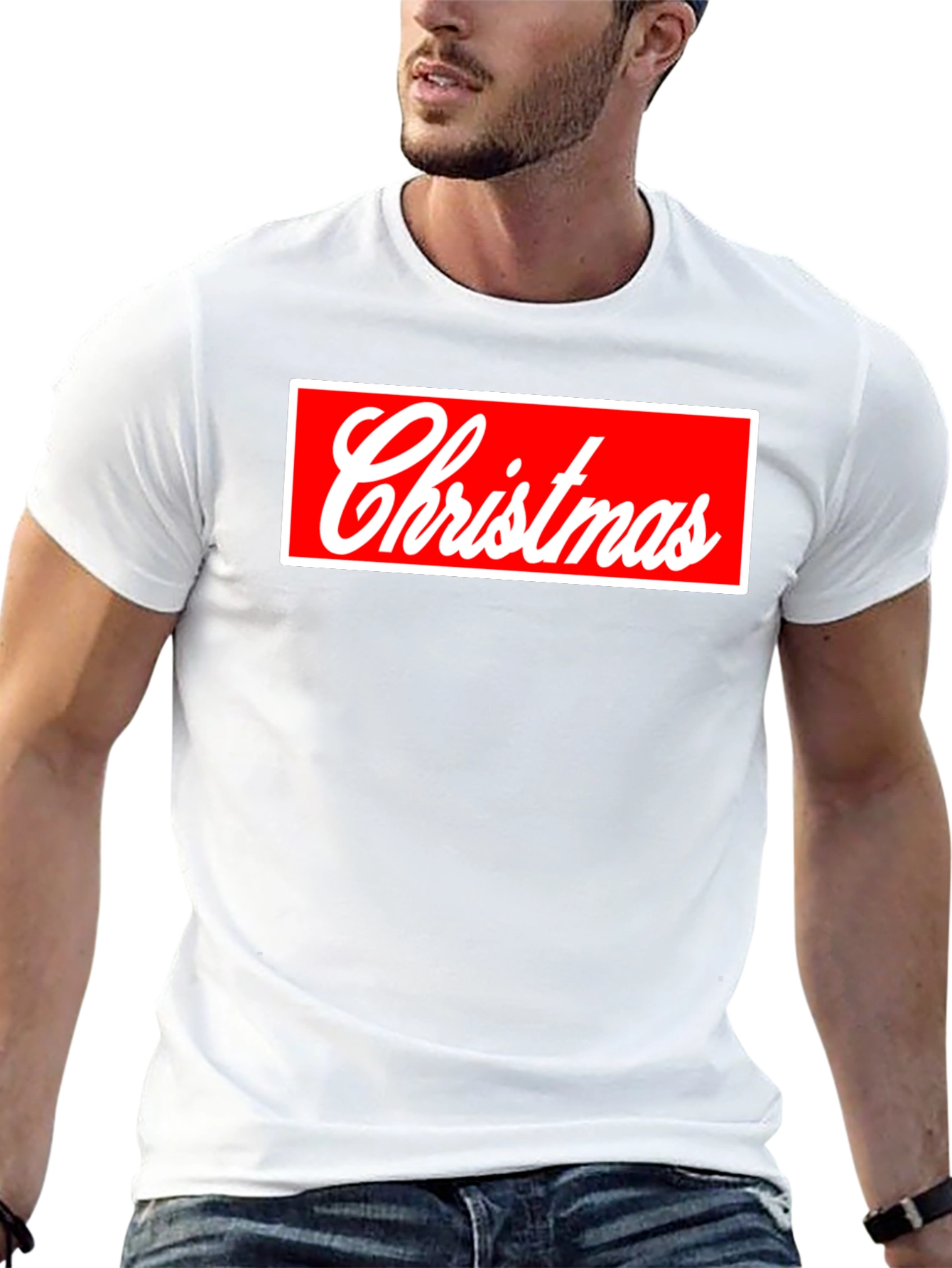 Christmas Red Box Logo Black Tee
