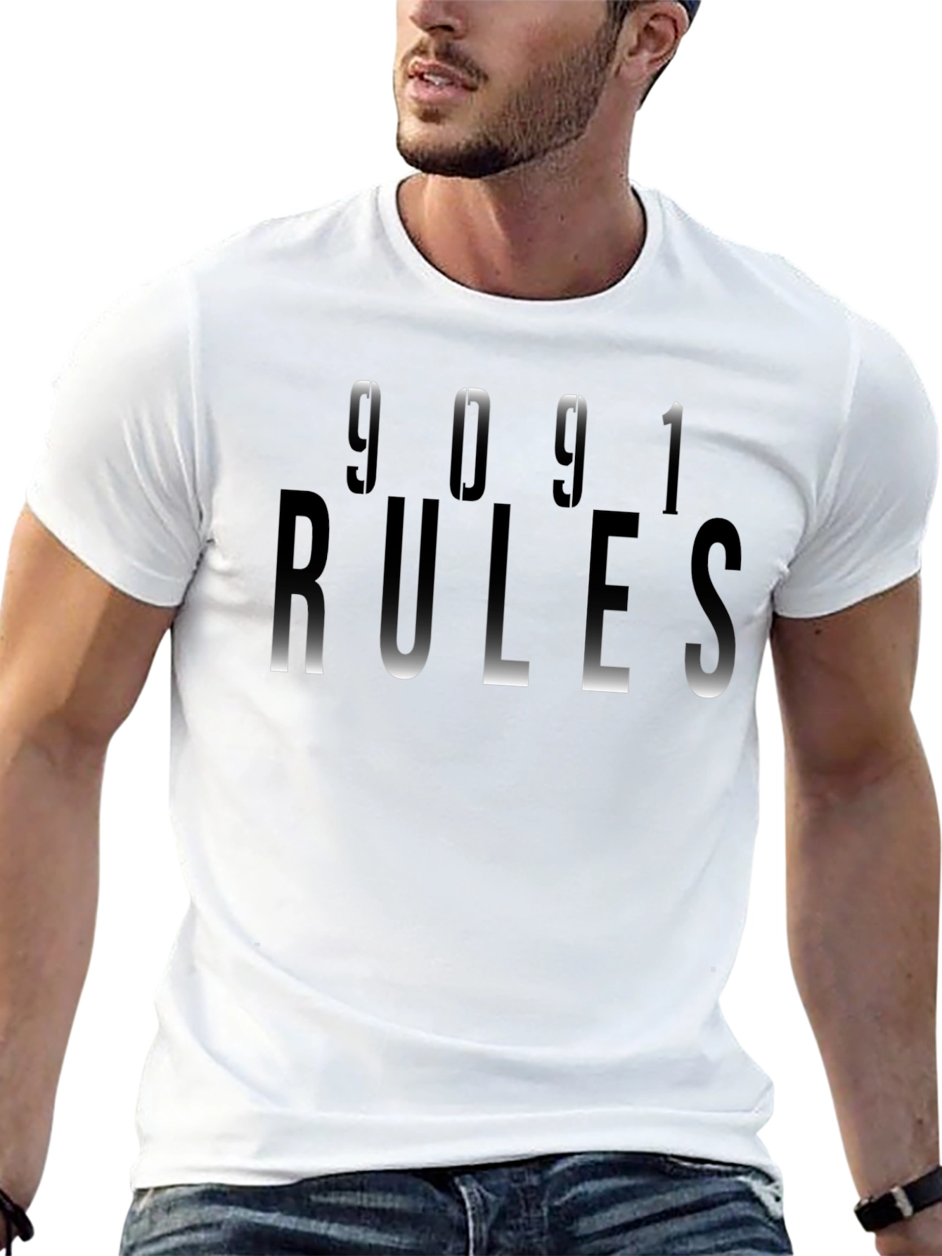 9091 Rules Mens Black Graphic T-Shirt