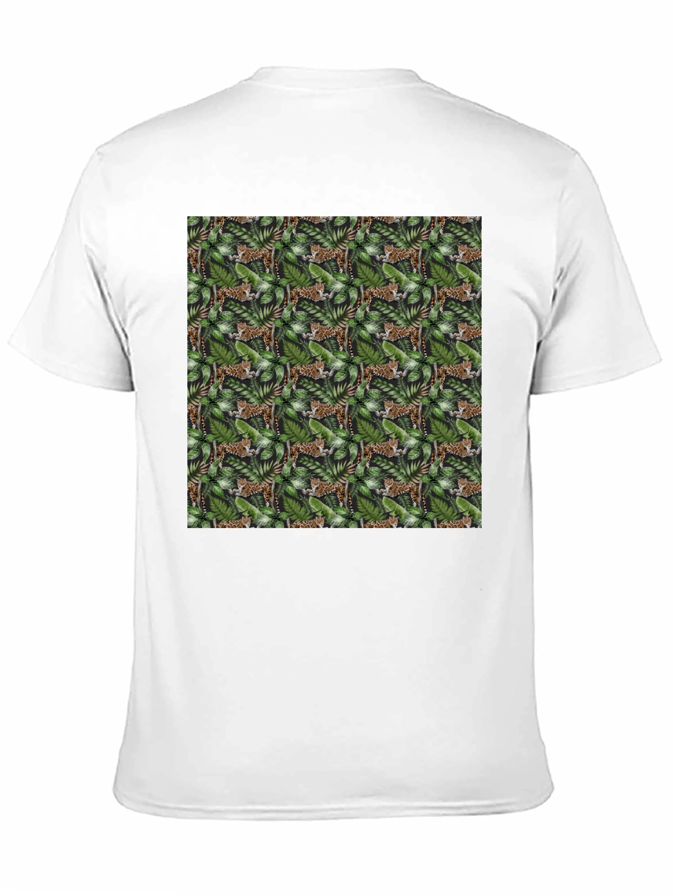 Jungle Cat Print Tee - Black Cotton Comfort