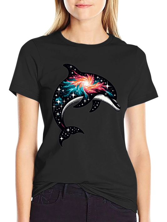 Galaxy Dolphin Graphic T-Shirt