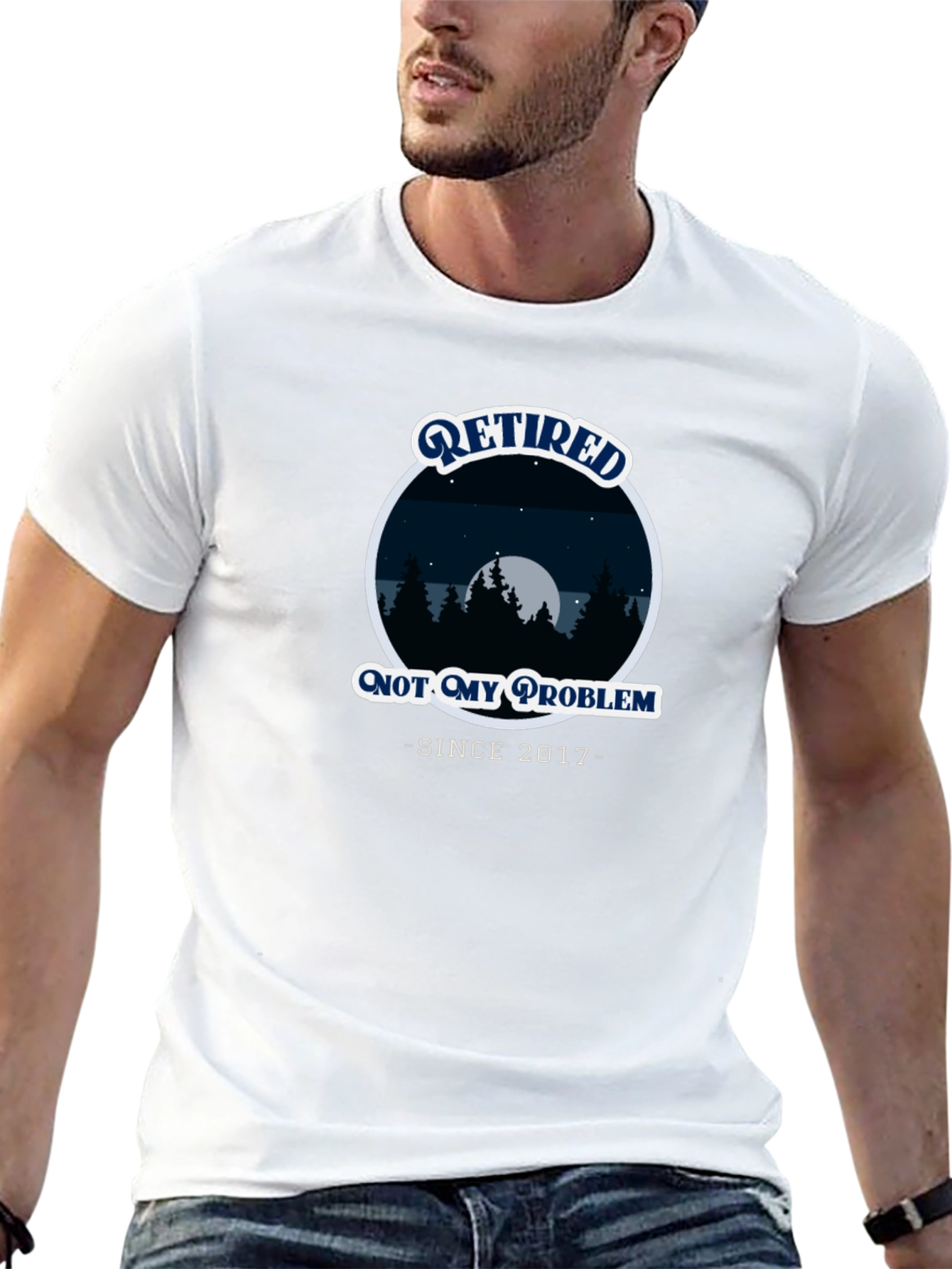 Retired Not My Problem Since 2017 Black T-Shirt