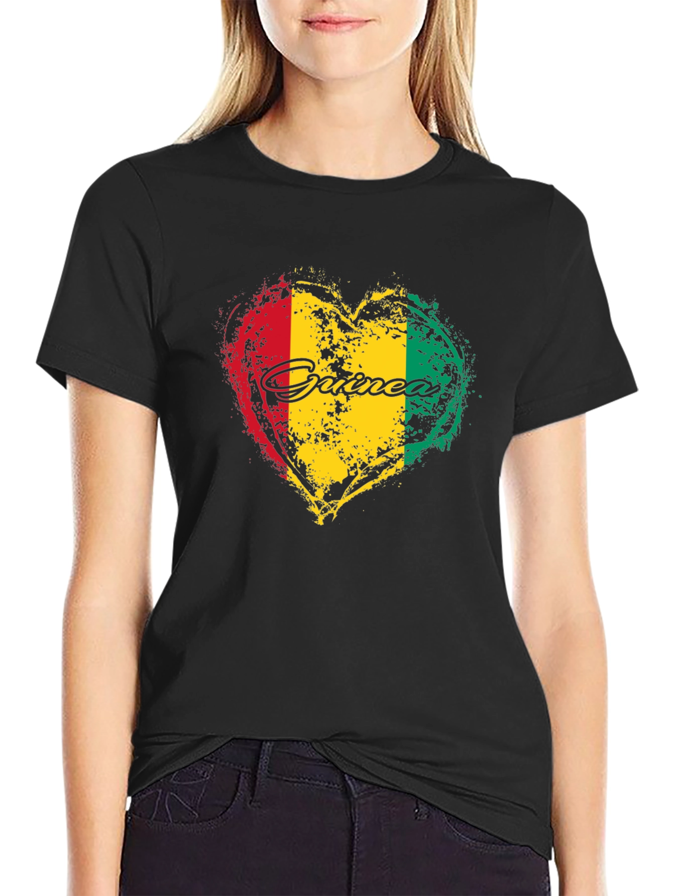 Guinea Flag Heart T-Shirt