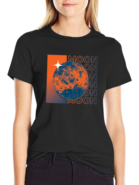 Moon Graphic Tee - Space Inspired Design