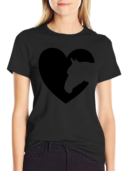 Horse Heart Graphic Black T-Shirt