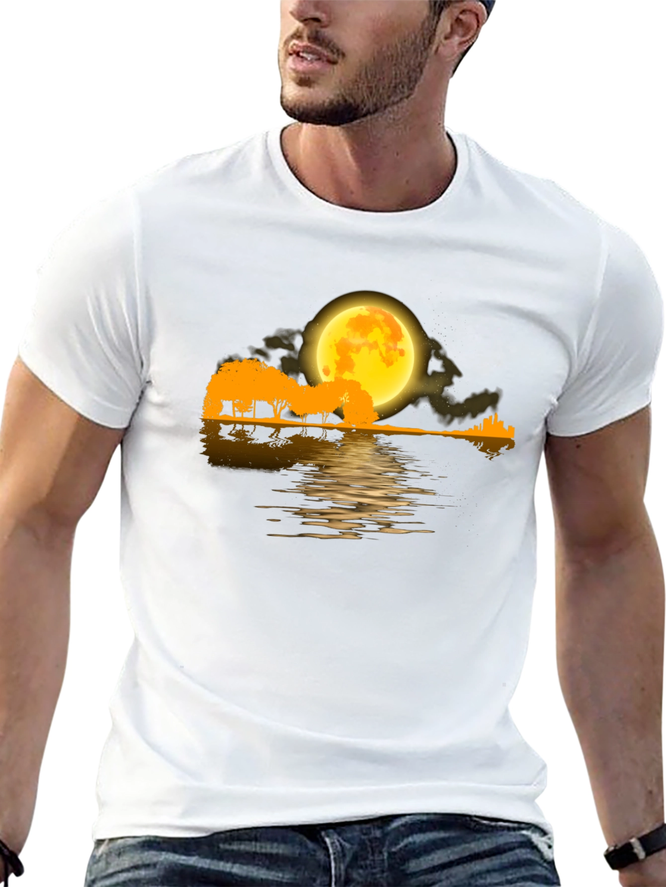 Moonlit River Guitar T-Shirt