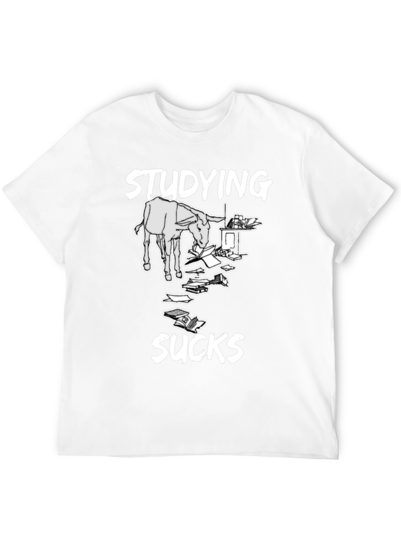 Studying Sucks T-Shirt - Novelty Donkey Design