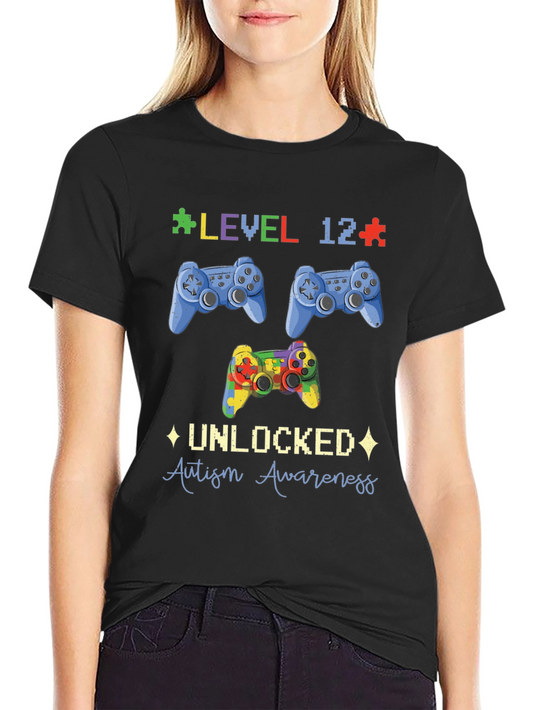 Level 12 Unlocked Autism Awareness T-Shirt