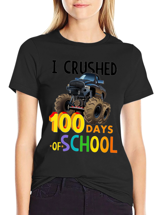 100 Days of School Monster Truck T-Shirt