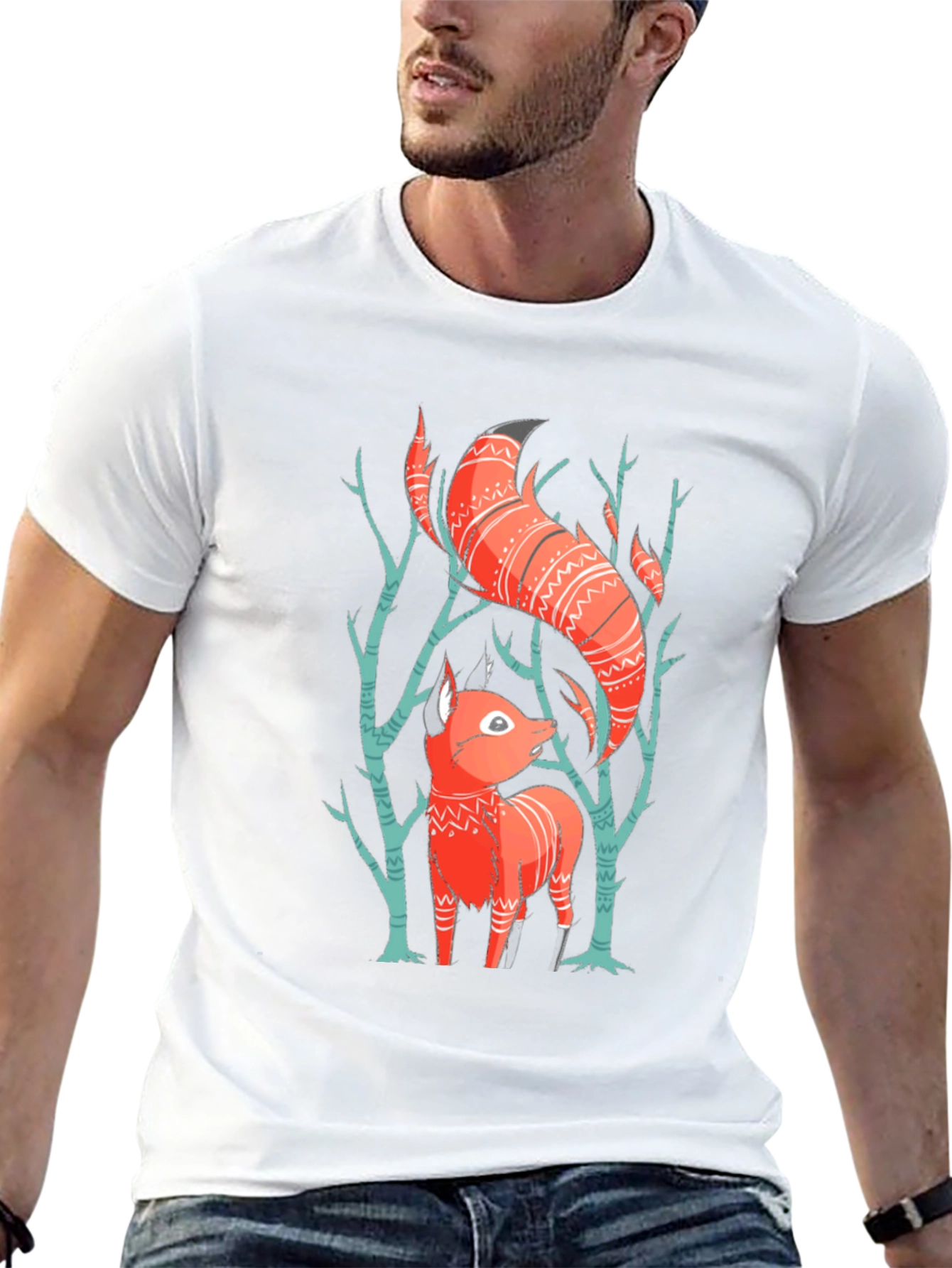 Fox Graphic Tee - Forest Animal Shirt