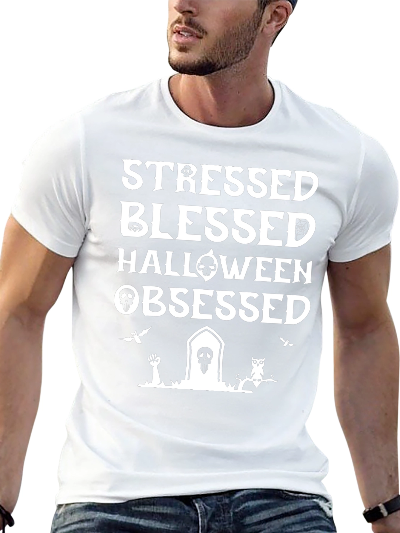 Stressed Blessed Halloween Obsessed T-Shirt