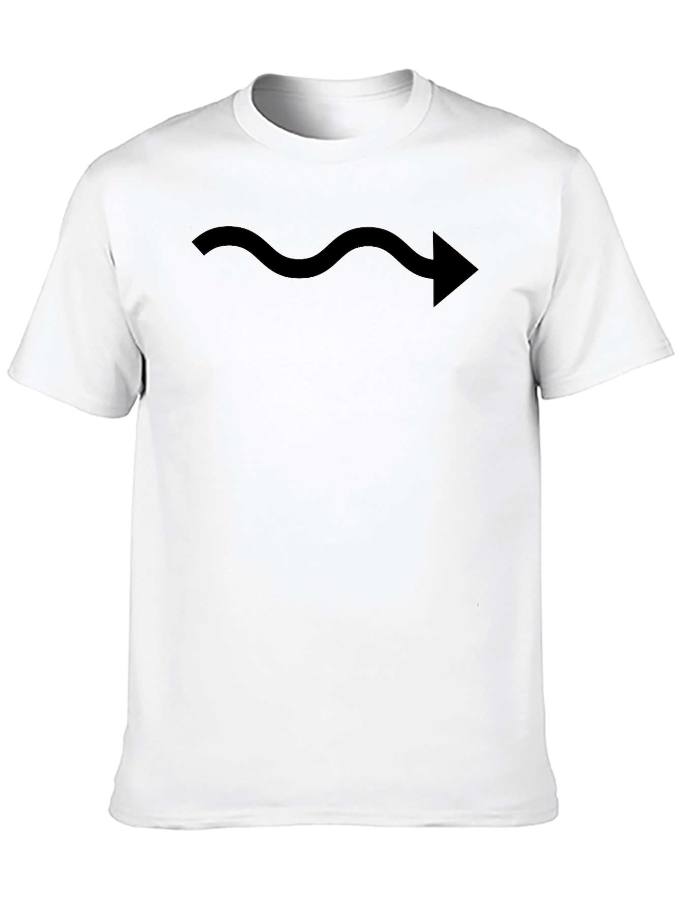 Black T-Shirt with Wavy Arrow Graphic