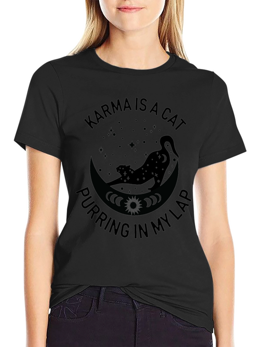 Karma is a Cat T-Shirt - Purring in My Lap Graphic Tee