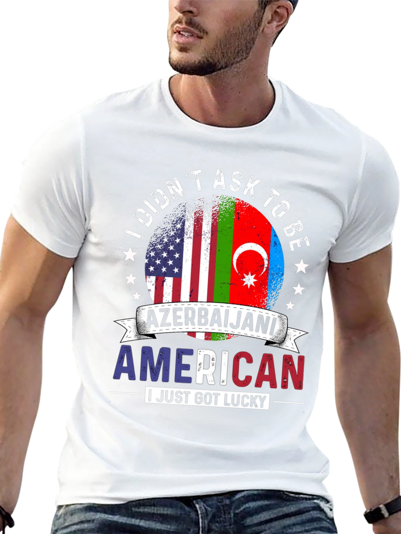 Azerbaijani American T-Shirt Flag Design