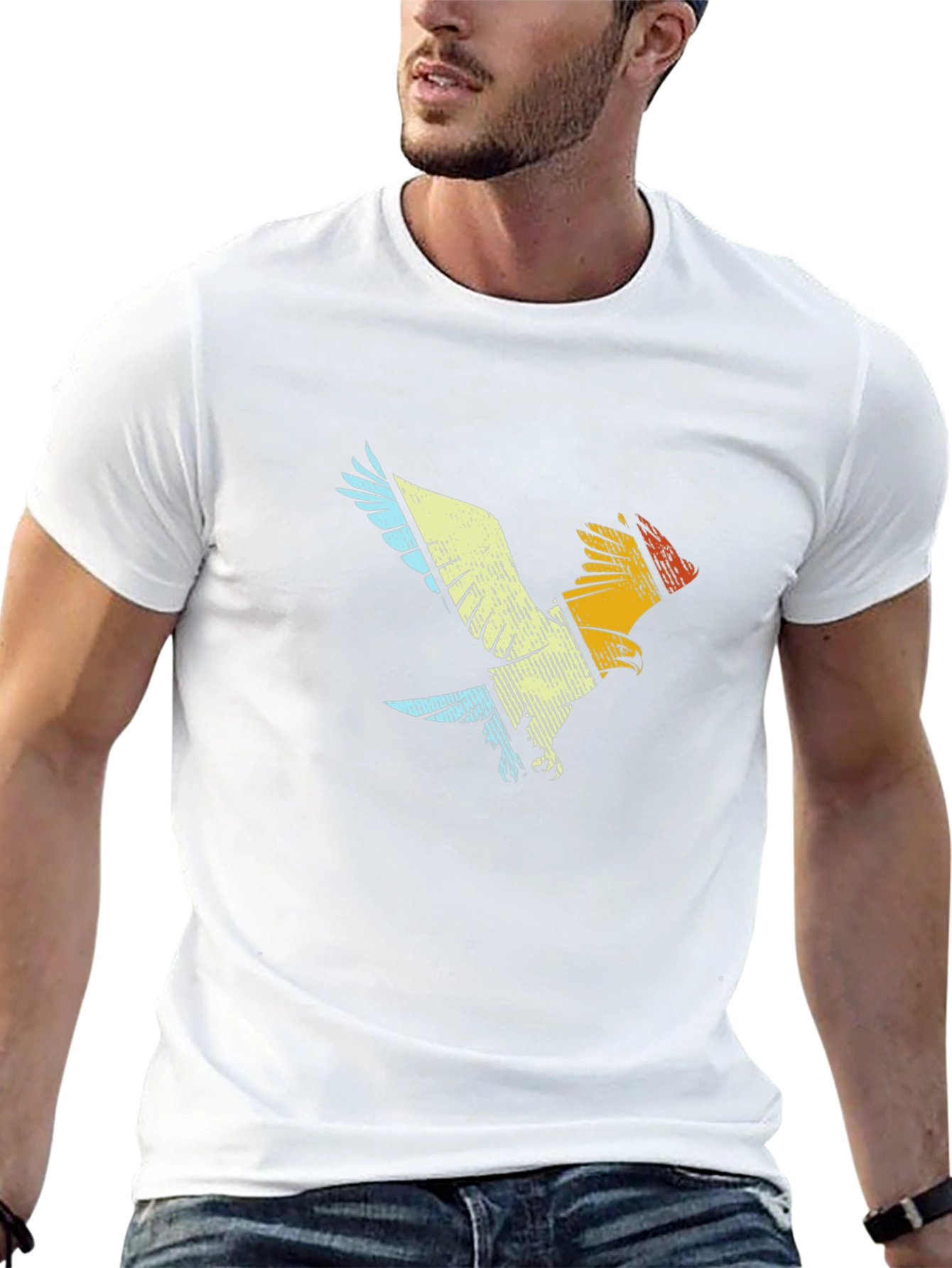 Retro Eagle Graphic Tee - Black