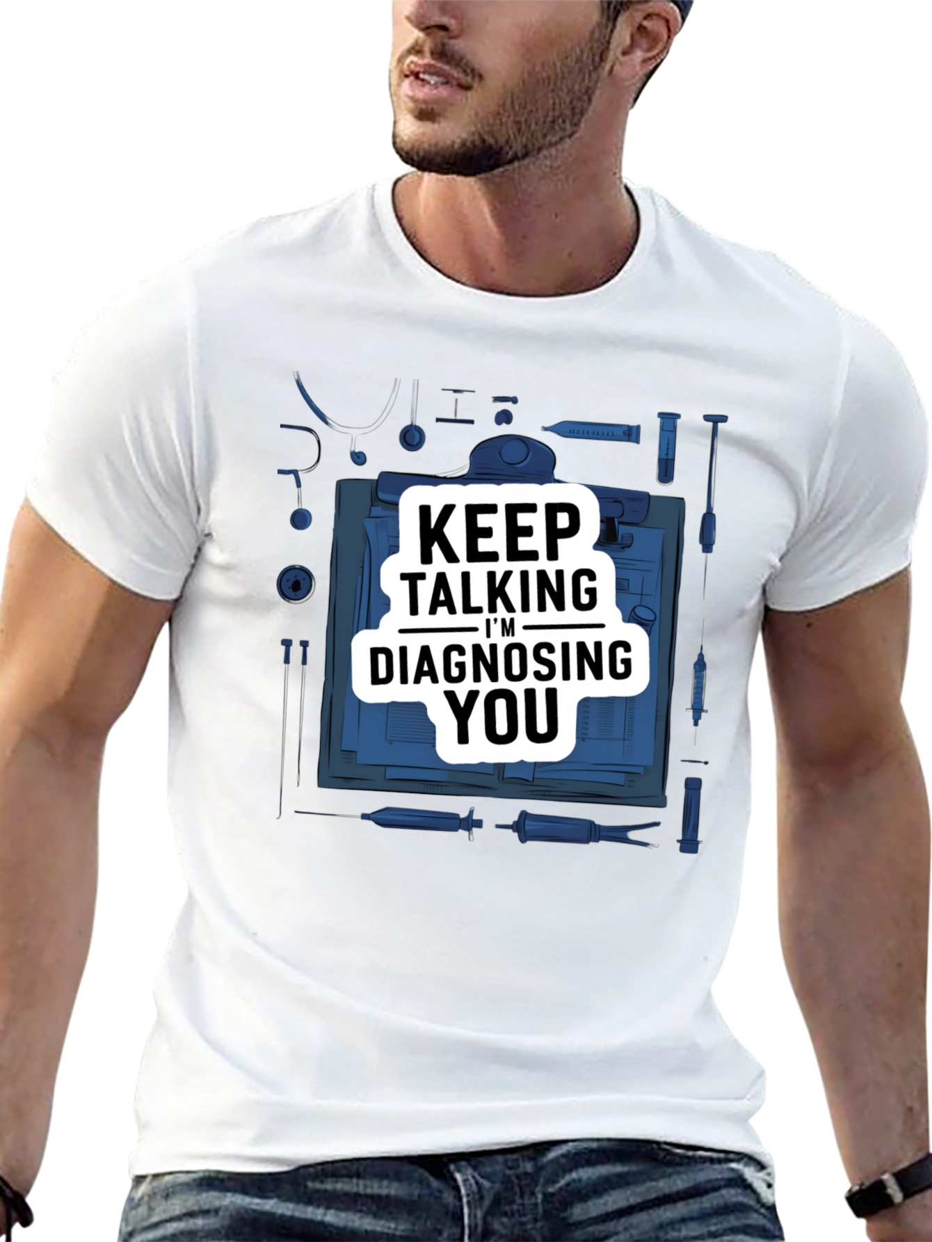 Keep Talking Im Diagnosing You Black Graphic Tee