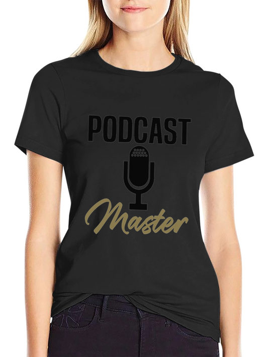 Podcast Master T-Shirt - Black Graphic Tee for Audio Professionals