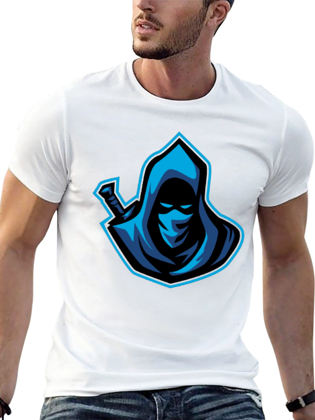 Mystic Warrior Graphic Tee - Blue Ninja Design