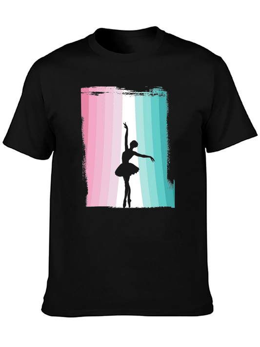 Ballerina Silhouette Graphic Tee - Stylish Dance Shirt