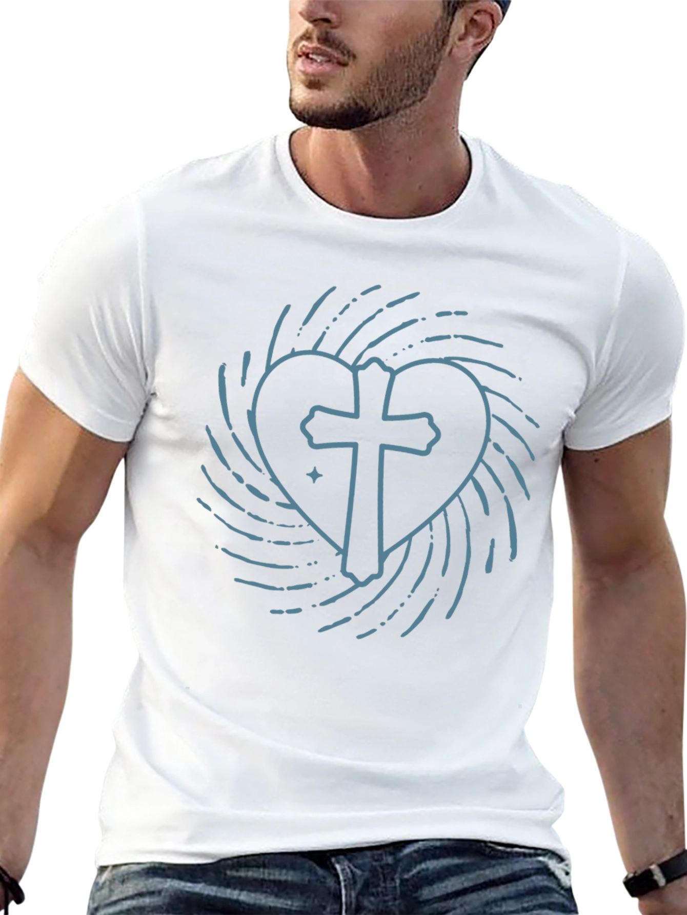 Cross Heart T-Shirt - Stylish Christian Apparel