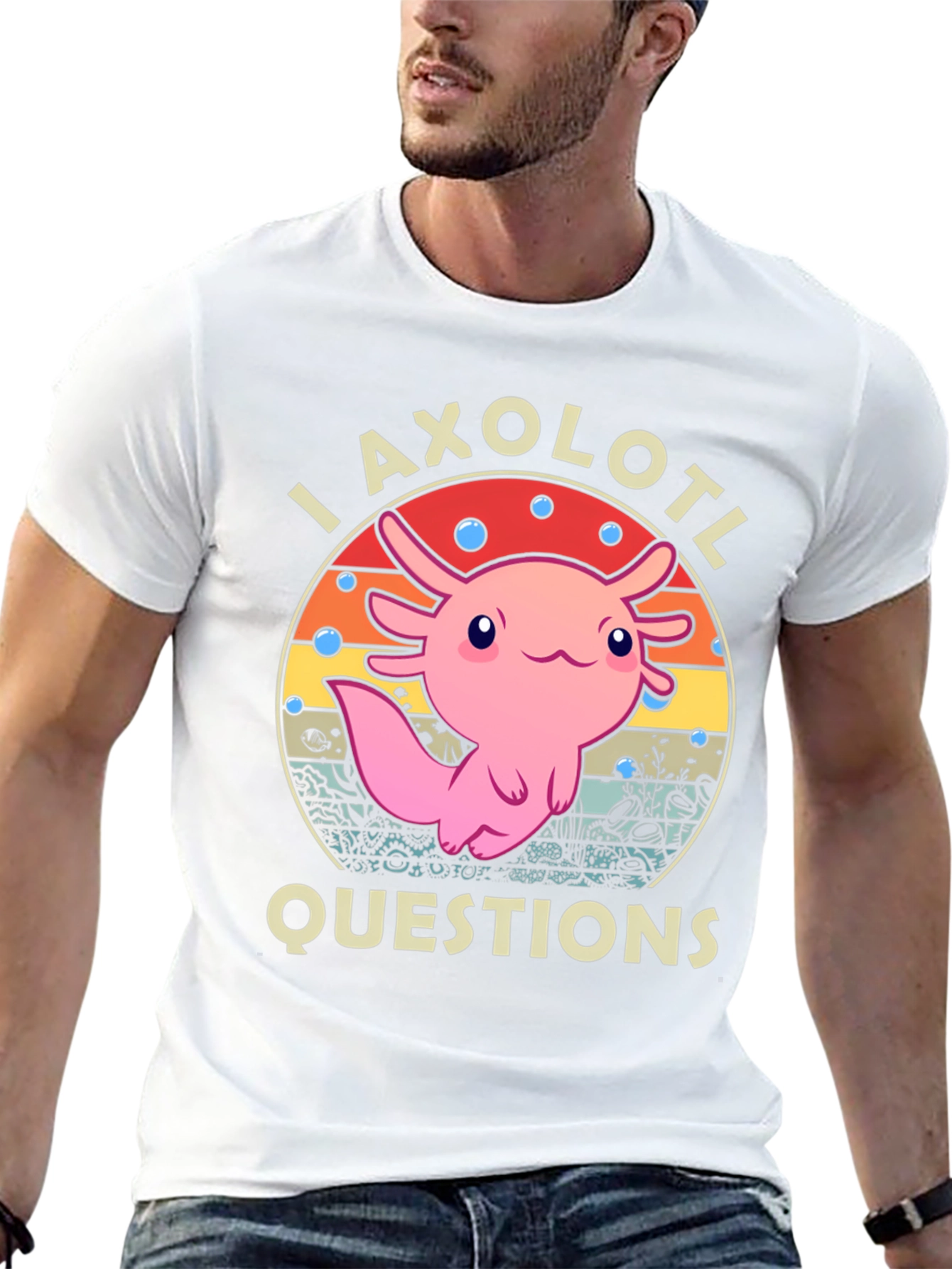 Axolotl Questions T-Shirt - Cute Amphibian Graphic Tee