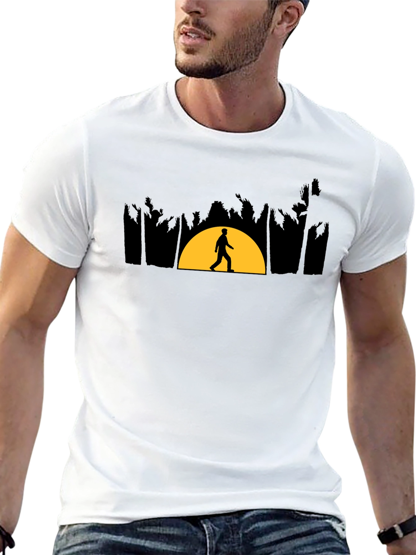 Sunset Walker Graphic Tee - Premium Cotton Blend