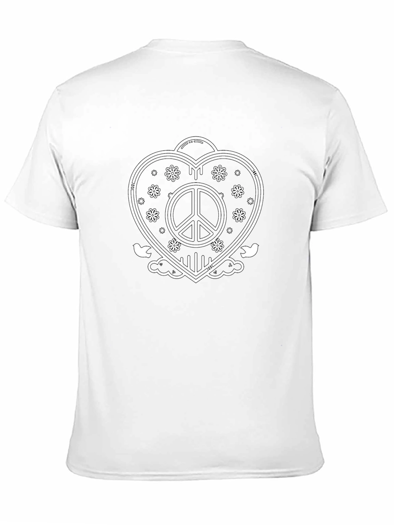 Peace Heart Graphic Tee - Black Casual Shirt