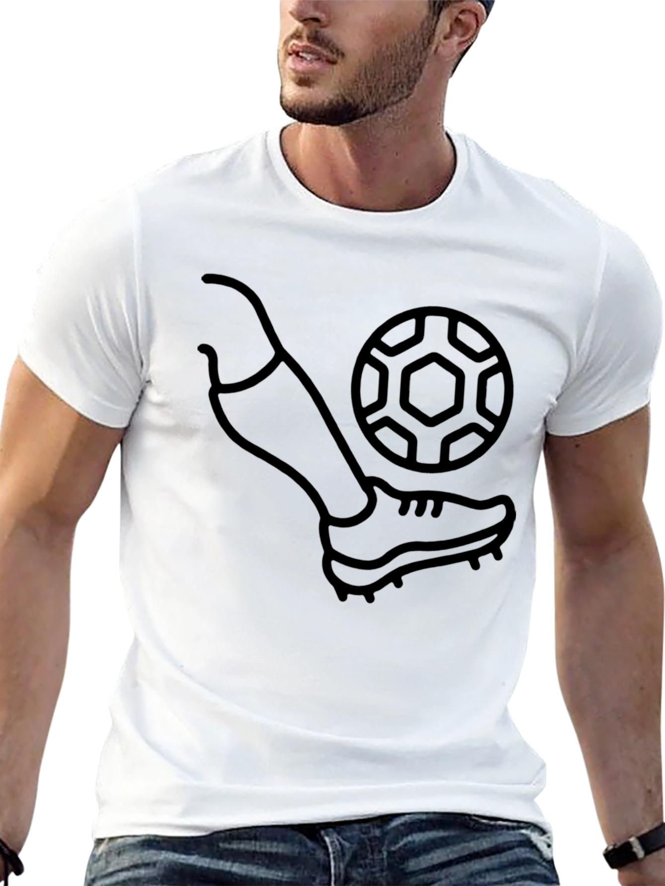Soccer Kick Graphic T-Shirt - Black