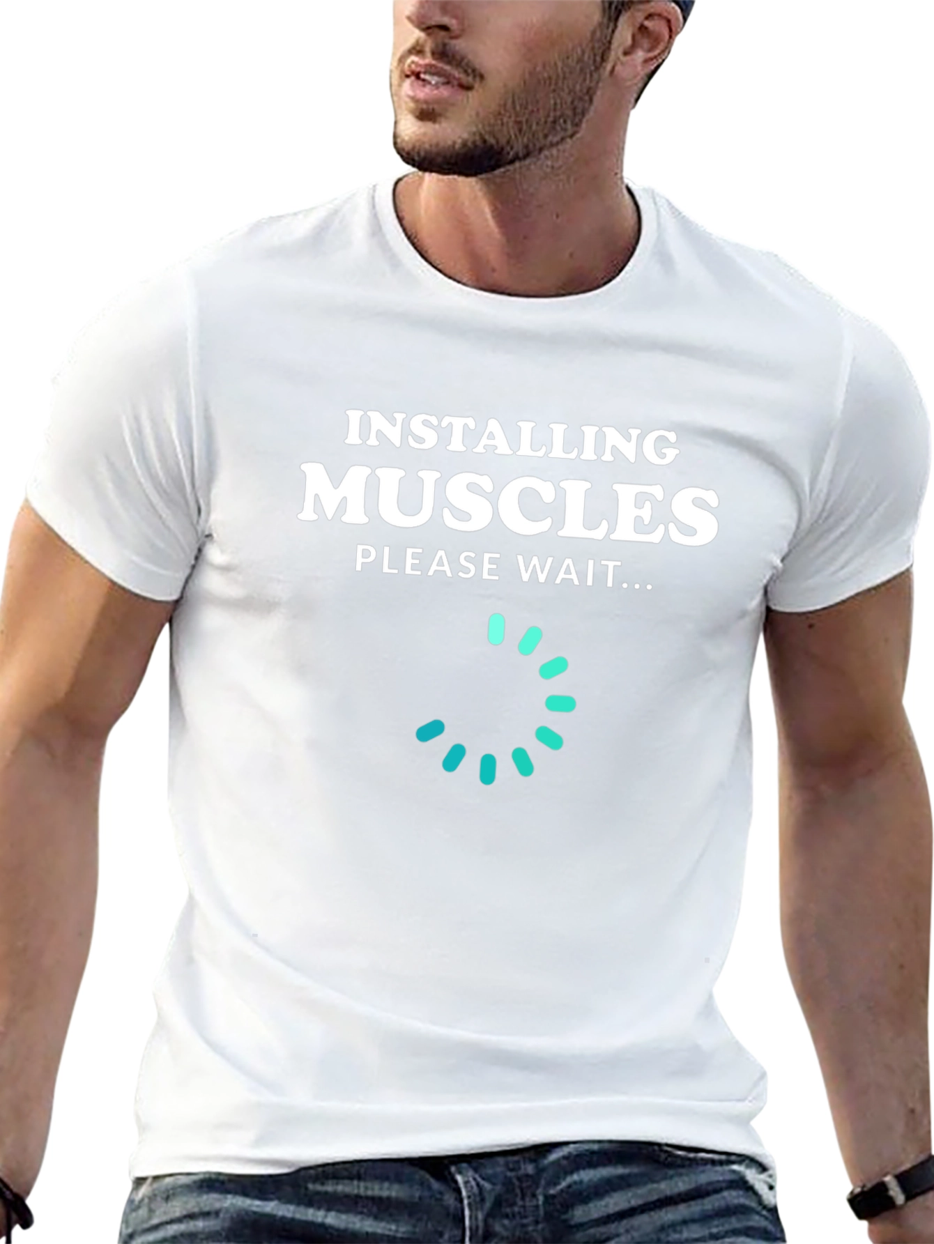 Installing Muscles T-Shirt - Funny Gym Workout Tee