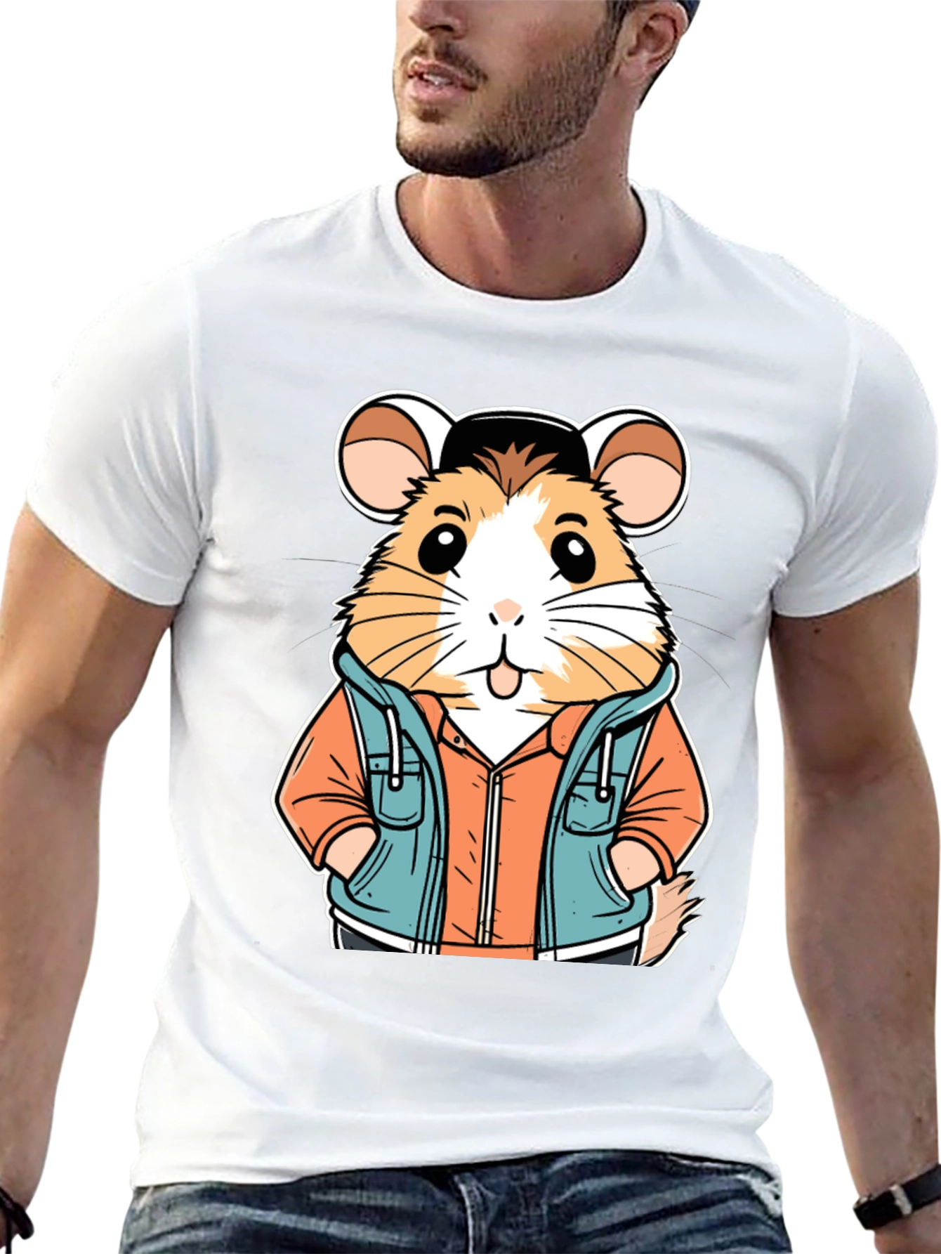 Hamster in Hoodie T-Shirt: Cool Cartoon Design