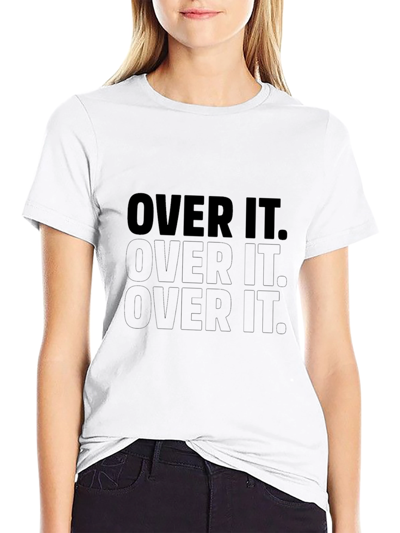 Over It. Graphic Tee - Black Crew Neck T-Shirt