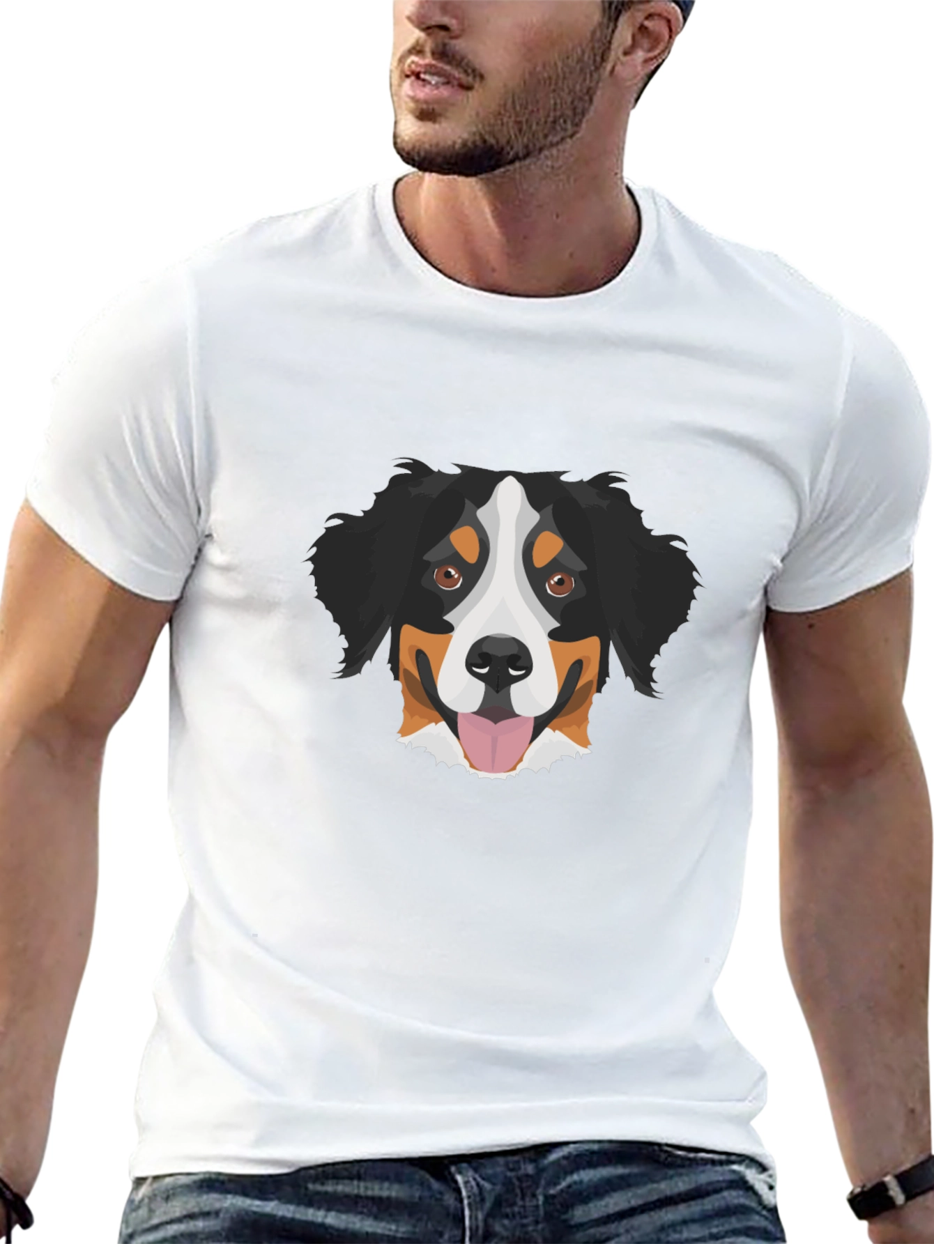 Bernese Mountain Dog Graphic Tee - Black