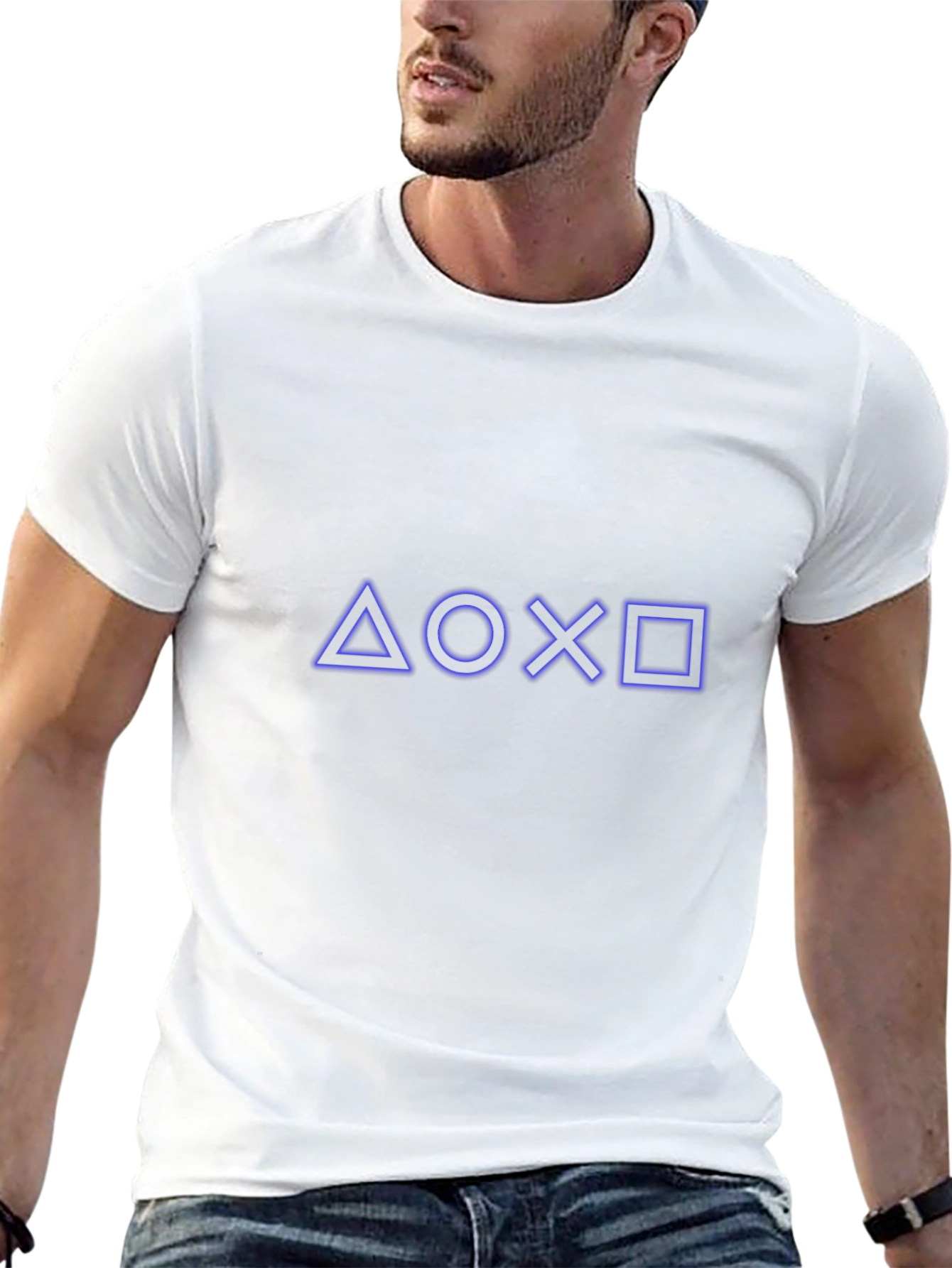 Playstation Symbol Graphic Tee - Soft Cotton Casual Fit