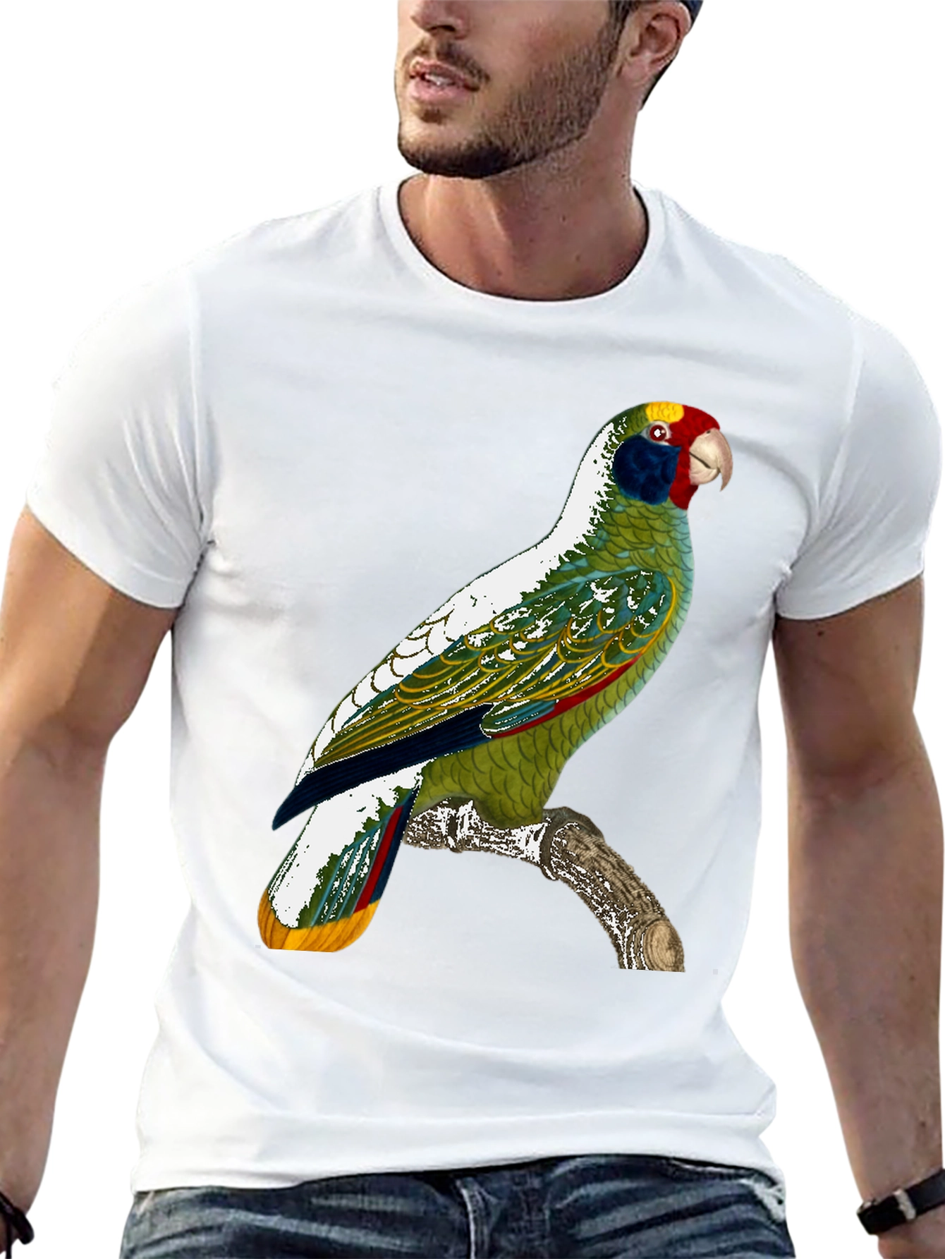 Parrot Graphic T-Shirt - Tropical Bird Tee
