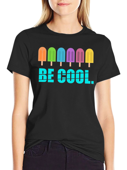 Be Cool Popsicle Graphic Black T-Shirt