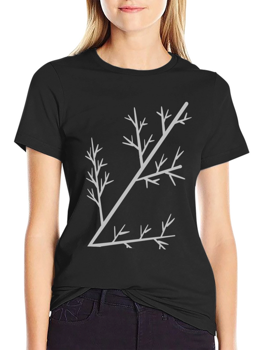 Abstract Tree Branch Graphic Tee - Black Cotton Shirt