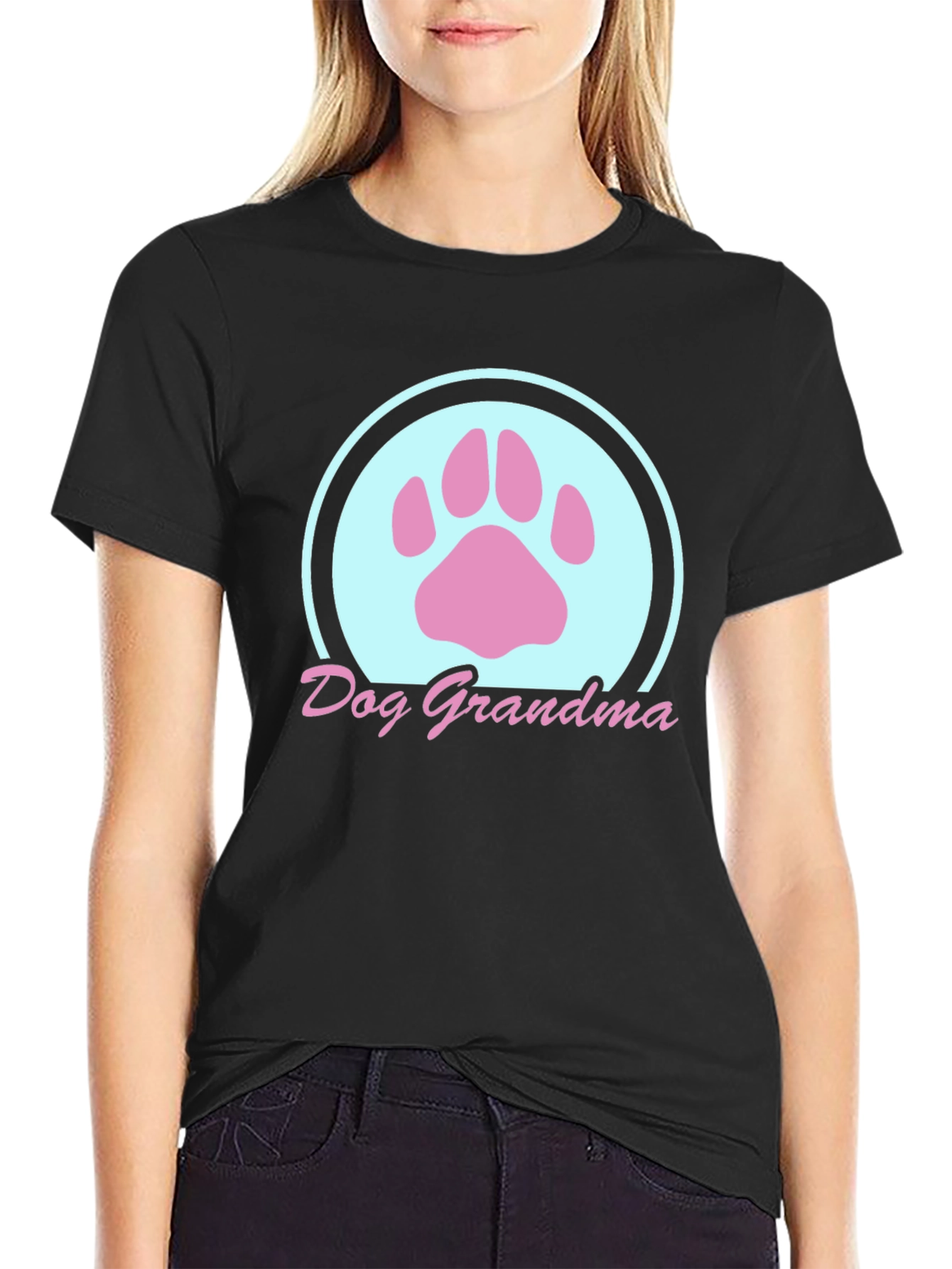 Dog Grandma T-Shirt - Paw Print Graphic Tee